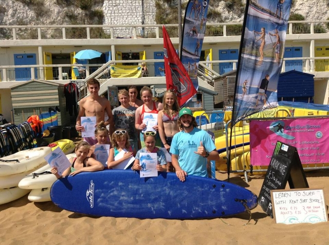 Our younger surfers with their certificates
